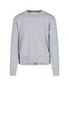 Thom Browne Cotton Jersey Sweatshirt W/ Knit Stripe