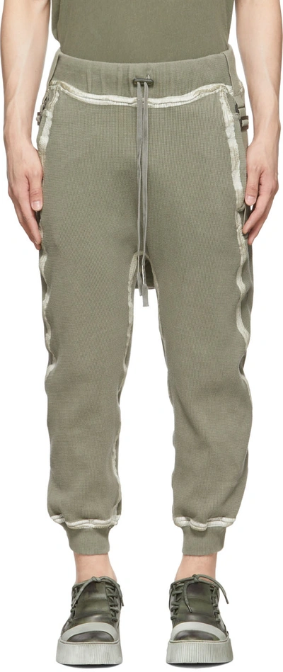 Boris Bidjan Saberi Ssense Exclusive Green Cotton Lounge Pants In Military Green