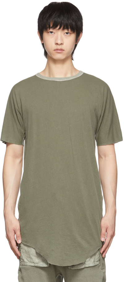 Boris Bidjan Saberi Ssense Exclusive Khaki Cotton T-shirt In Military Green