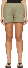 House Of Dagmar Green Jam Shorts In Sage