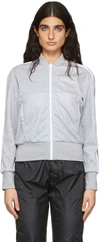 Palm Angels Grey Polyester Blend Glitter Sports Sweatshirt In Grey Black