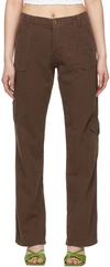 Danielle Guizio Brown Cotton Trousers In Brown Clay