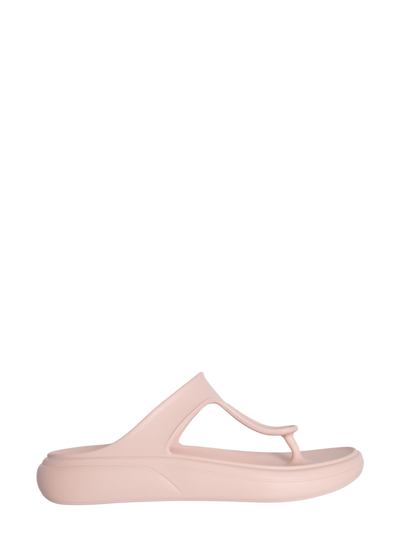 Stuart Weitzman Stuflex Sandals Womens Us 8 Rosewater Slip On Wedge Thong Khd574 In Pink