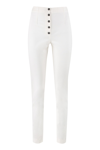 Philosophy Di Lorenzo Serafini High-waist Slim-fit Canvas Trousers In White