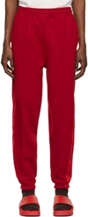 ADIDAS X IVY PARK RED COTTON LOUNGE PANTS