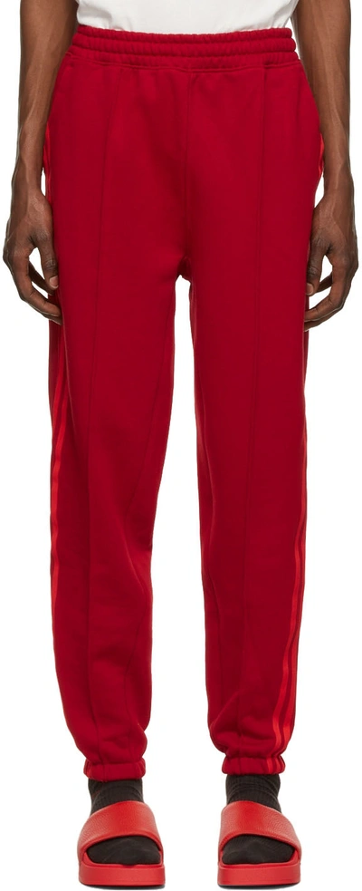 Adidas X Ivy Park Red Cotton Lounge Pants In Power Red
