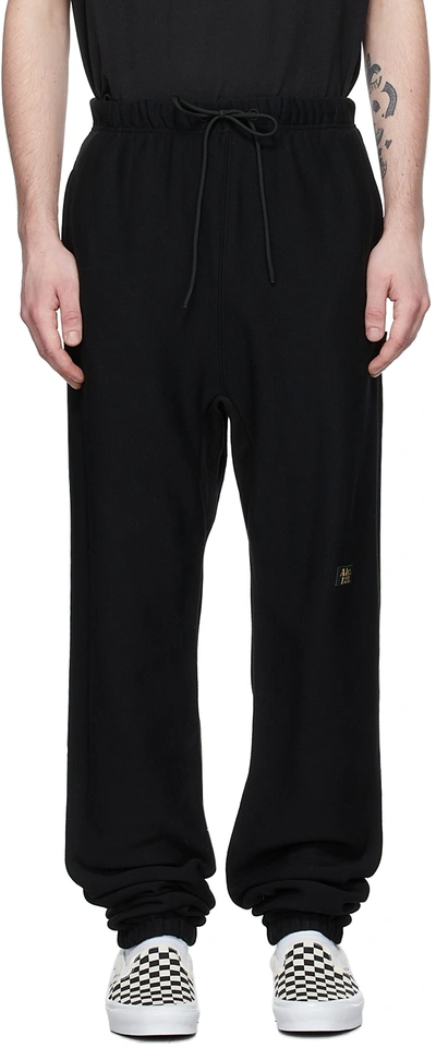 Advisory Board Crystals Black Cotton Lounge Pants In Anthracite