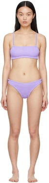 Hunza G Gigi Crinkle Two-piece Bikini Set In Purple