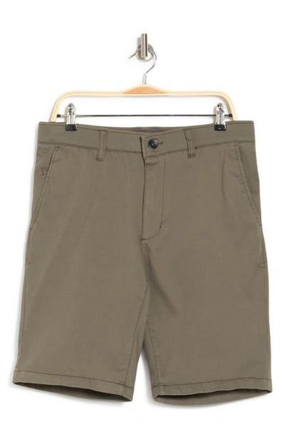 Union Denim Flex Knit Twill Chino Shorts In Military