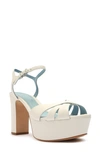 Schutz Keefa Leather Ankle-strap Platform Sandals In White