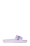 Givenchy Logo-print Rubber Slides In Lilac