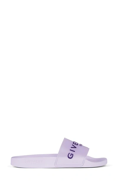 Givenchy Logo-print Rubber Slides In Violet