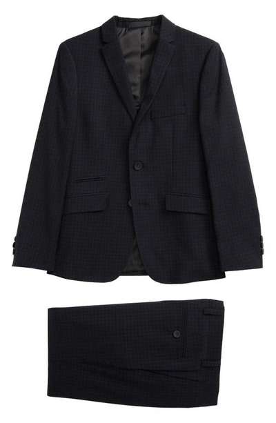Andrew Marc Kids' Plaid Suit In Black