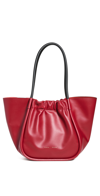 Proenza Schouler Large Ruched Smooth Leather Tote Bag In Bordeaux