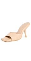 By Far Mora Leather Stiletto Mule Sandals In Sand