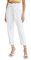 Commando Faux Leather Paperbag Waist Crop Pants In White