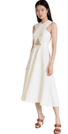 Rosetta Getty Cross Front Cutout Dress In White
