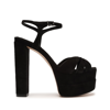 Schutz Keefa Leather Ankle-strap Platform Sandals In Black