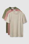 Cos 3-pack Regular-fit T-shirts In Brown