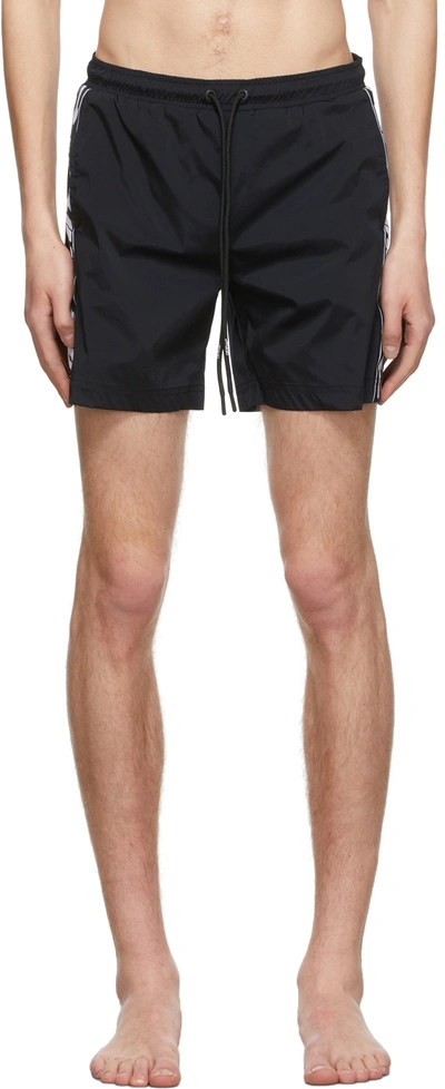 Off-white Logo-print Regular-fit Swim Shorts In Black