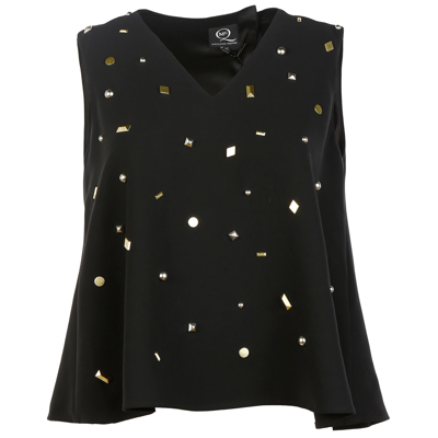 Alexander Mcqueen Studded Volume Top In Nero