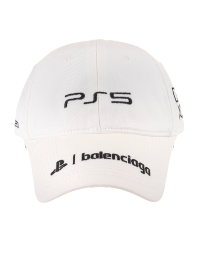 Balenciaga Man White Playstation Baseball Cap In White/black | ModeSens