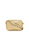 BALMAIN BALMAIN GOLD LAMINATED LEATHER 18 B-CAMERA BAG