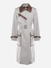 BURBERRY BURBERRY COTTON CANVAS TRENCH COAT WITH LEATHER INSERTS