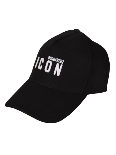 Dsquared2 Icon Small Embroidered Logo Cap In Black/white