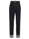 Dsquared2 High-waist Logo Print Jeans In Blue