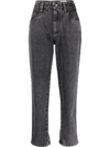 Brunello Cucinelli High-waisted Straight-leg Jeans In Anthracite