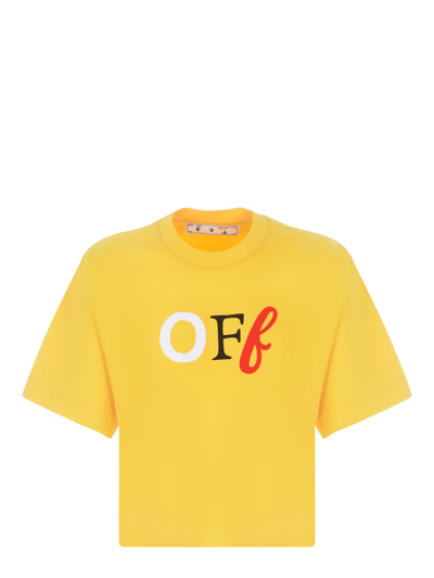 Off-white Logo-print T-shirt In Giallo