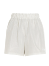 Prada High-waisted Logo-plaque Shorts In White
