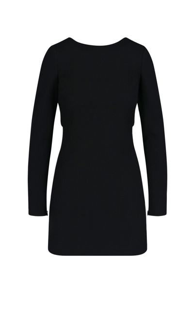 Saint Laurent Rear Knot Mini Dress In Black