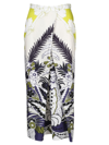 Valentino Garavani Woman Maxi Skirt Acid Green Size 4 Cotton In Multicolour