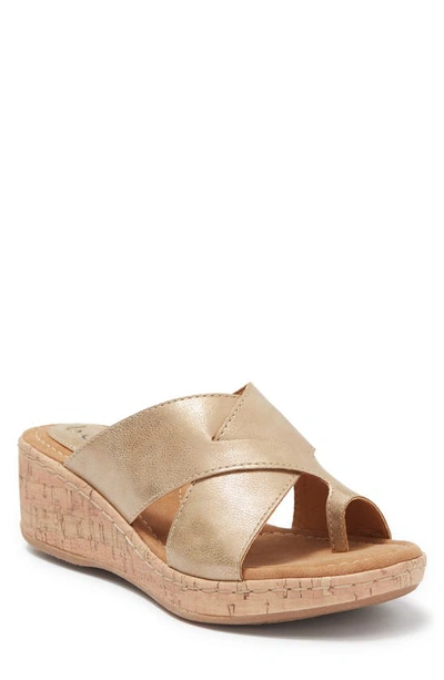 B O C By Born Summer Platform Wedge Sandal In Gold Metallic