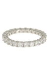 Suzy Levian Sterling Silver Cz Round Cut Eternity Band Ring In White