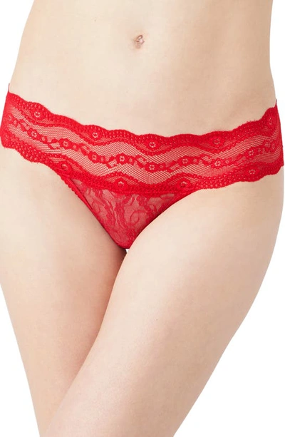 B.tempt'd By Wacoal 'lace Kiss' Thong In Crimson Red