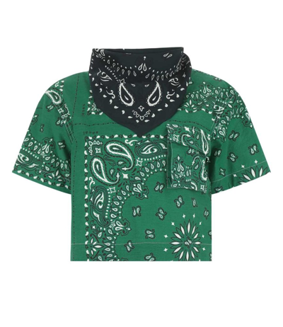 Sacai Bandana-neck Paisley T-shirt In Green