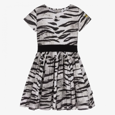 Molo Babies' Girls White Tiger Dress