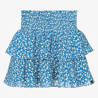 Nik & Nik Girls Teen Blue Floral Skirt