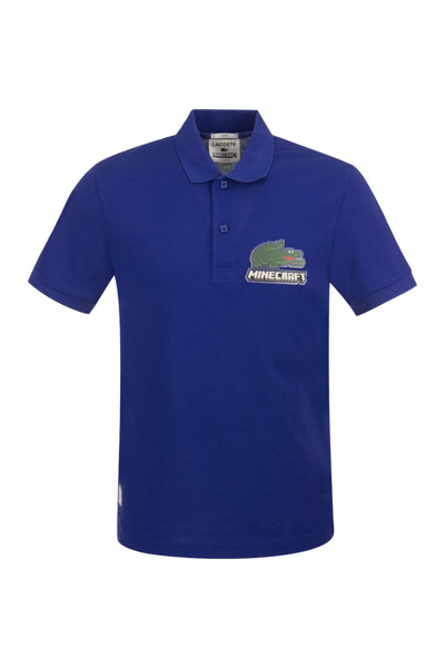 Lacoste Minecraft Short-sleeve Polo Shirt In Blue