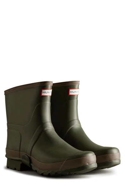 Hunter Men's Gardener Short Rain Boots In Green/grey