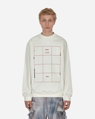 Oamc Grid Crewneck Sweatshirt In White