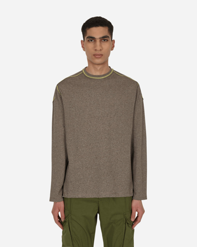 Affxwrks Taupe Cotton Long Sleeve T-shirt In Grey