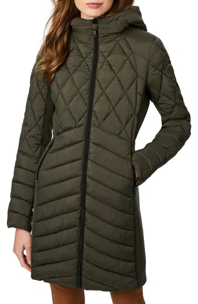 Bernardo Packable Hooded Jacket In Fig Leaf