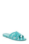 Sam Edelman Women's Bay Logo Emblem Jelly Slide Sandals Women's Shoes In Rio Blue