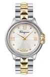 Ferragamo Studmania Watch With Bracelet Strap, Two-tone In Silver/gold