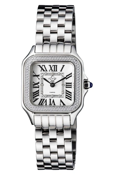 Gv2 Milan Diamond Dial Bracelet Watch, 27.5mm In Silver