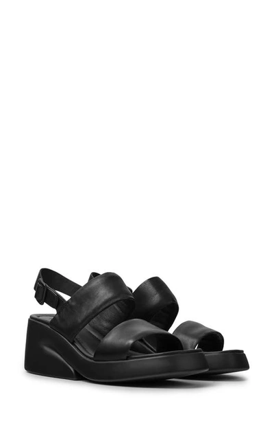 Camper Kaah Wedge Slingback Sandal In Black